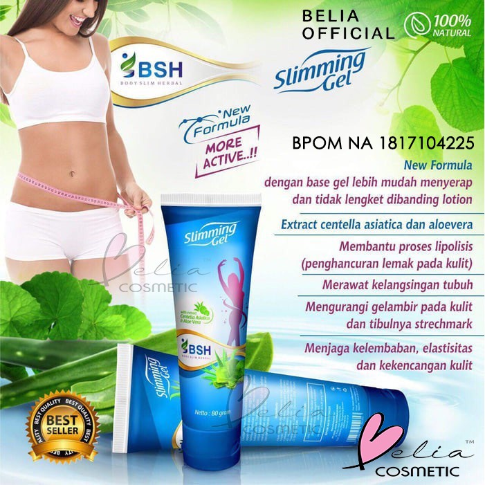 ❤ BELIA ❤ BSH (✔️BPOM) Body Slim Herbal Slimming Gel Pelangsing Penghancur Lemak by Hanasui