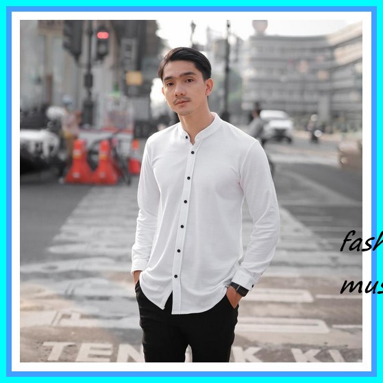 Zerashop01 Kemeja Pria Casual Polos Lengan Panjang Premium Quality Kemeja Polos Pria Ciangi Lengan P