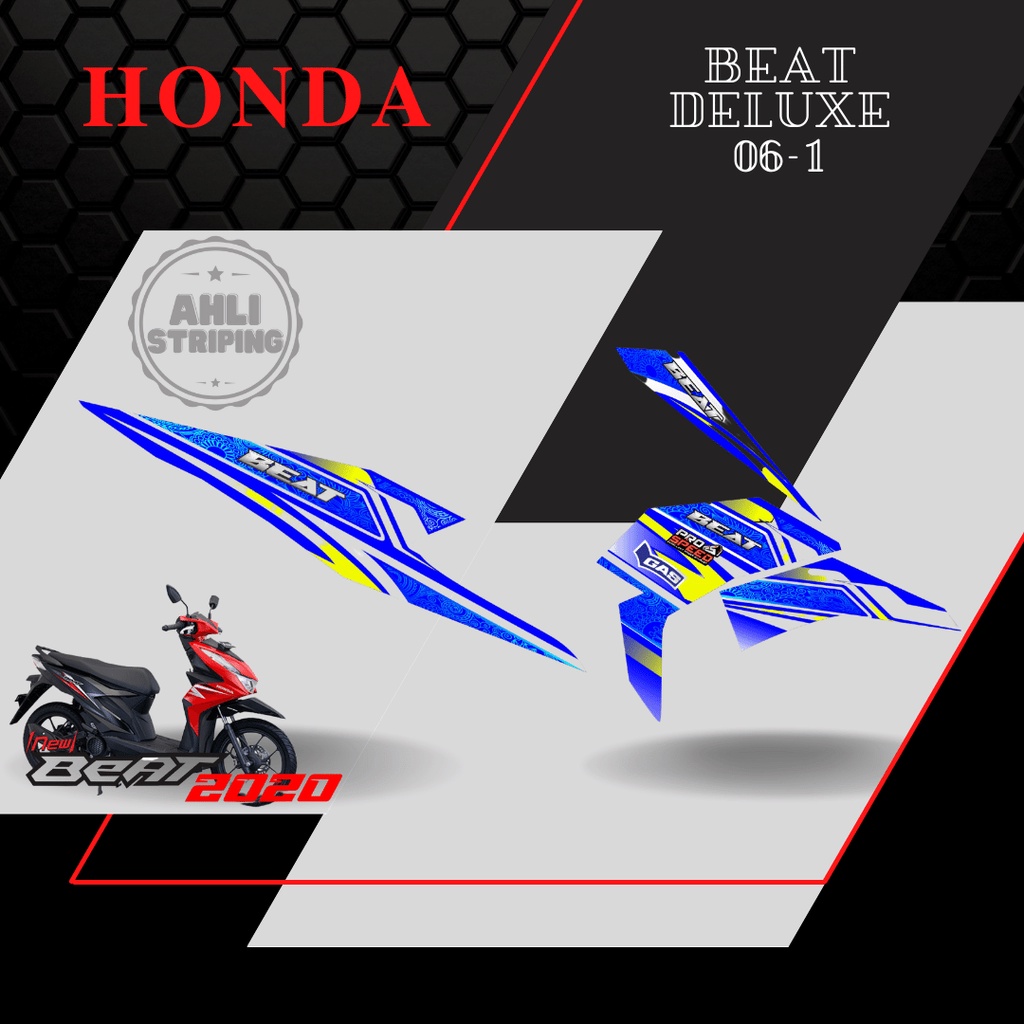 Sticker Striping List Variasi HOLOGRAM Beat Deluxe 2020 SF AH 06