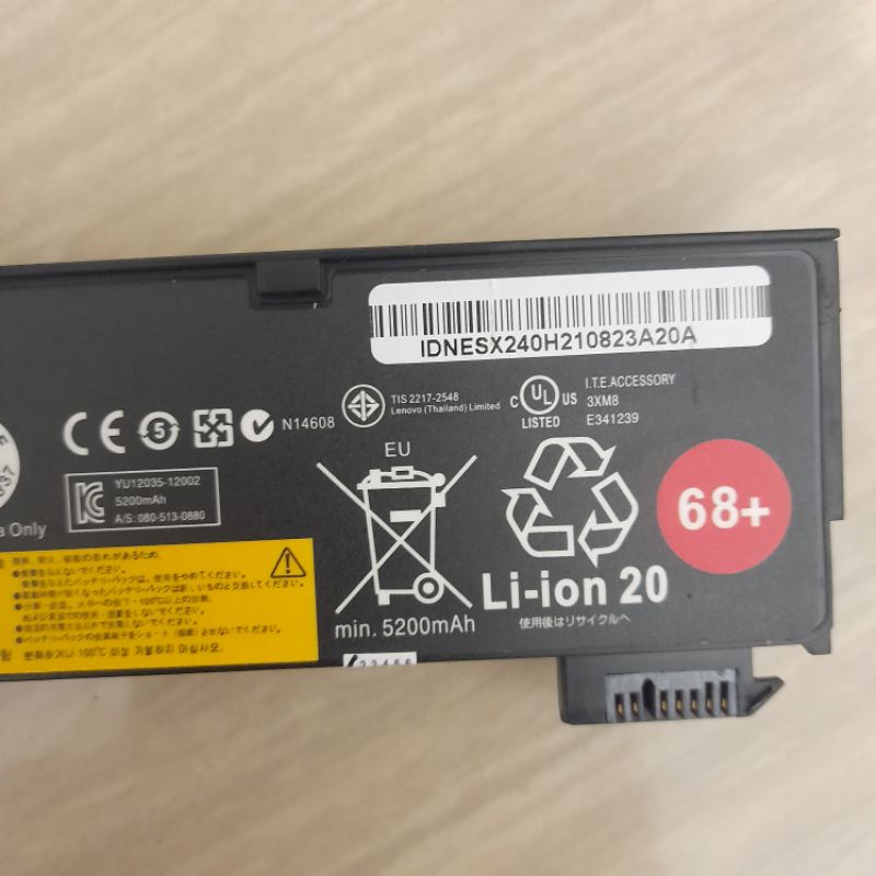 Baterai Battery Batre Laptop Lenovo Thinkpad X240 X250 X260 X270 X240S X250S X260S X270S T440 T440S T450 T450S K2450 T460 T460p T470 T550 6 cell resmi 68+ Original