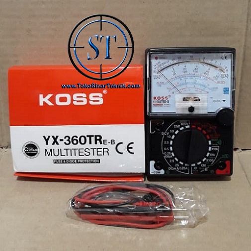 Multitester Multimeter Tester Avometer Analog Jarum Kabel Merah Hitam  Voltase Ohm Ampere KOSS YX-360TR E-B Plus Baterai Tinggal Pakai
