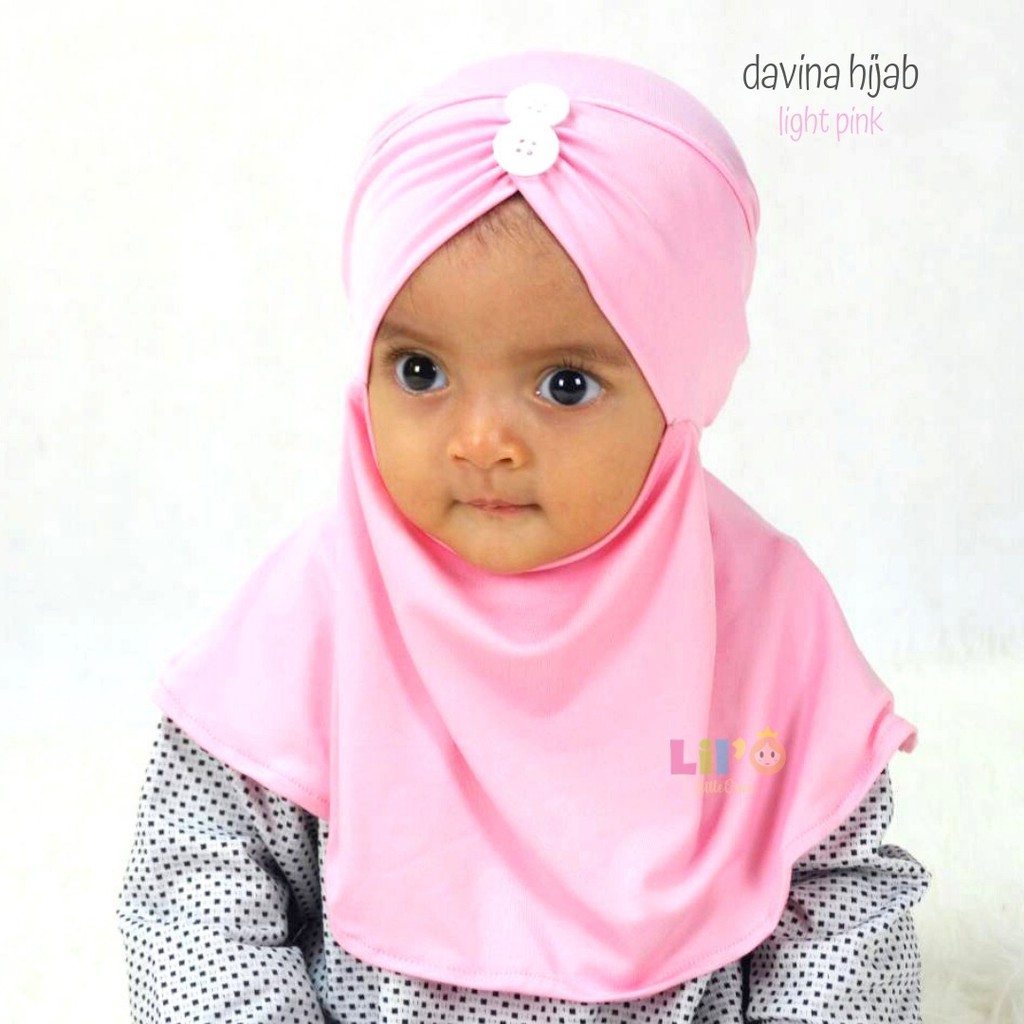 Lil'O Series - Davina Hijab / Jilbab Lucu Anak Bayi Perempuan 0-2 Thn - Fuschia S 1