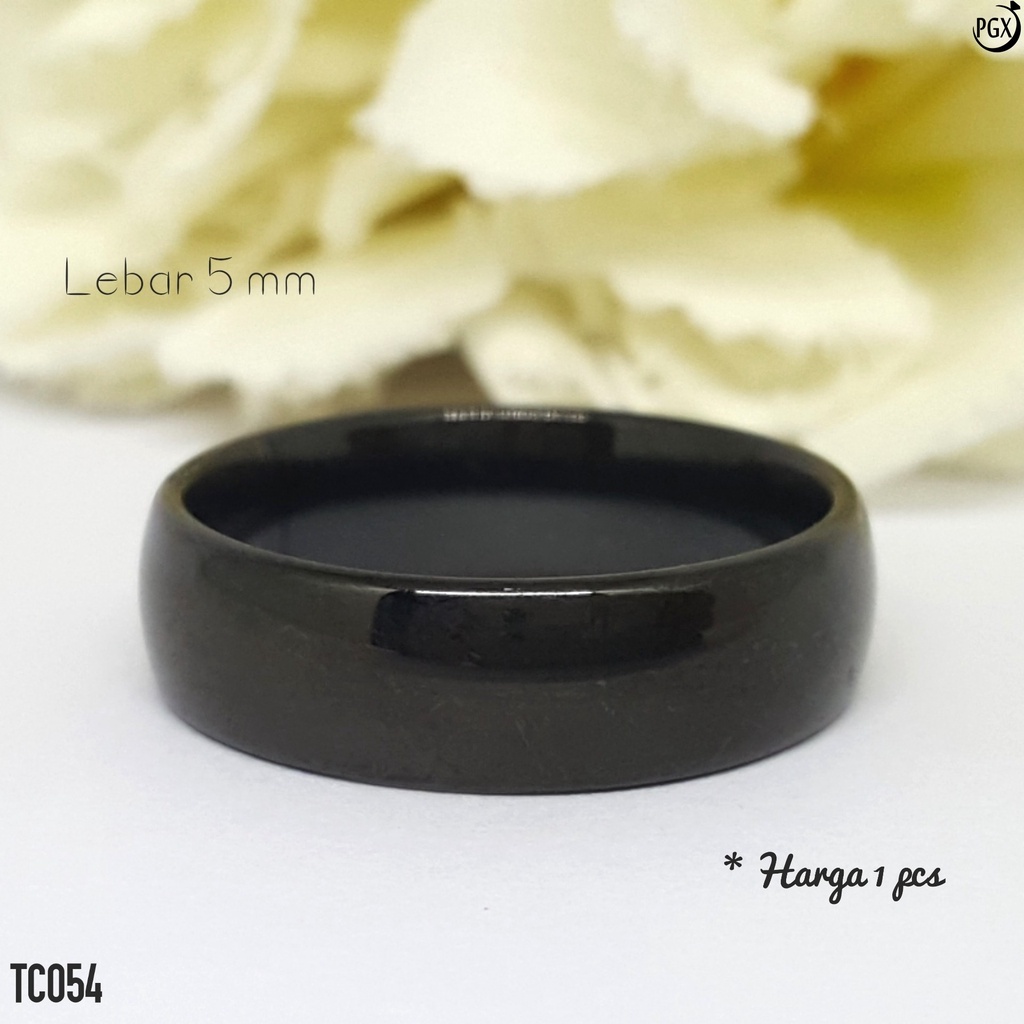 PGX Cincin Titanium Couple Silver Tunangan Aksesoris Fashion Perhiasan Anti Karat - TC054