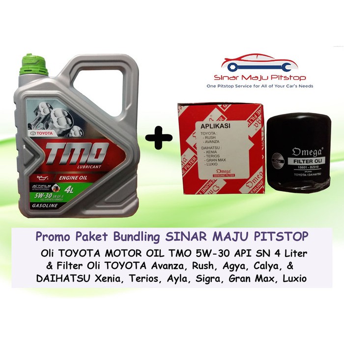 Paket Bundling Oli Mobil TMO 5W-30 API SN 4 Liter & Filter Oli DAIHATSU SIRION & DAIHATSU SIGRA