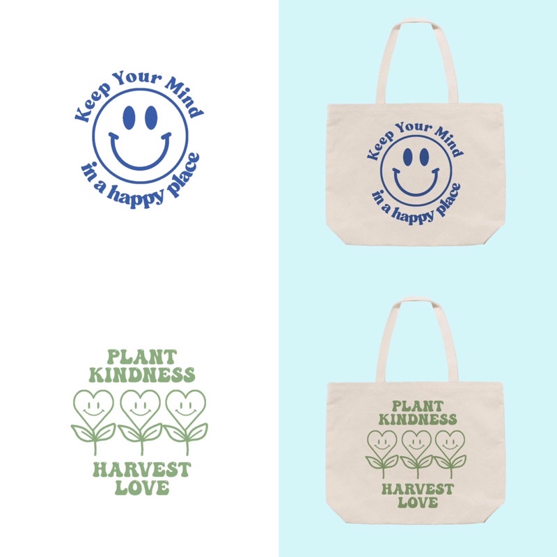 Tote Bag Kanvas Landscape Bergambar Simple Quotes