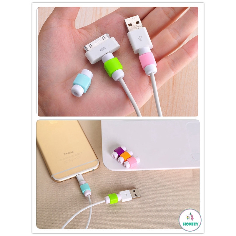 Cable Bite 4pc Pelindung Kabel Data / Charger USB Untuk IPhone / Samsung