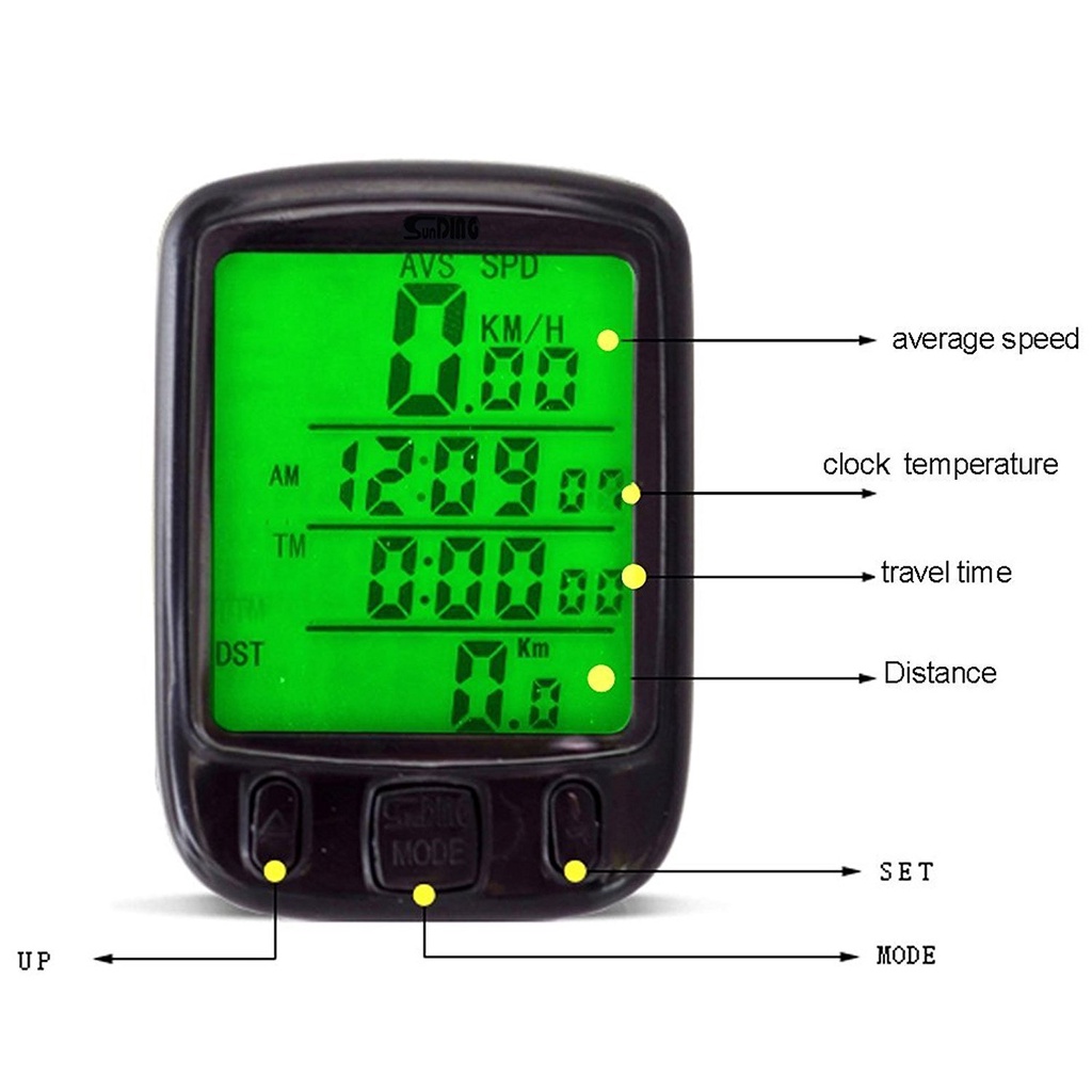 SD-563A Waterproof LED Backlight Bicycle Speedometer