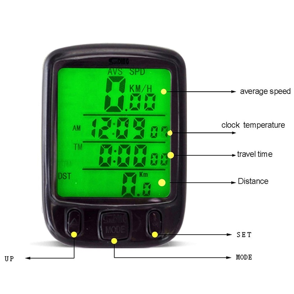 Shundong 563A bicycle Chinese and English cable code table, luminous and waterproof