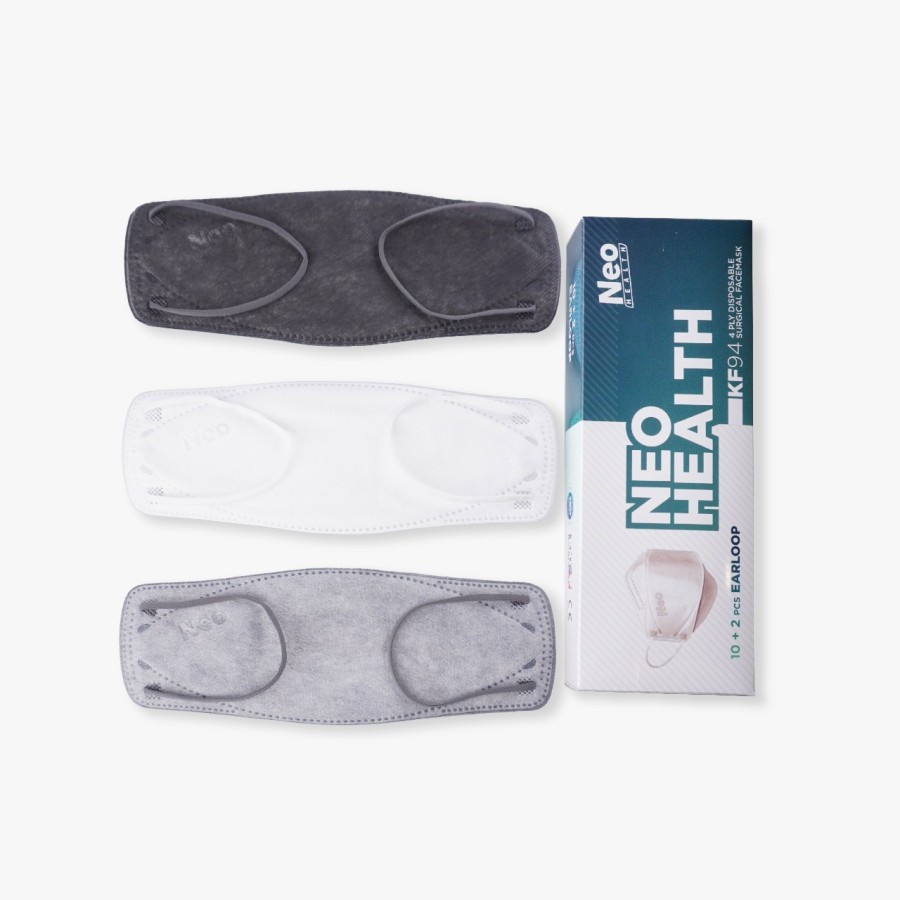 Masker Neo Health KF94 Earloop Monochrome Colour 4ply Isi 12 Pcs