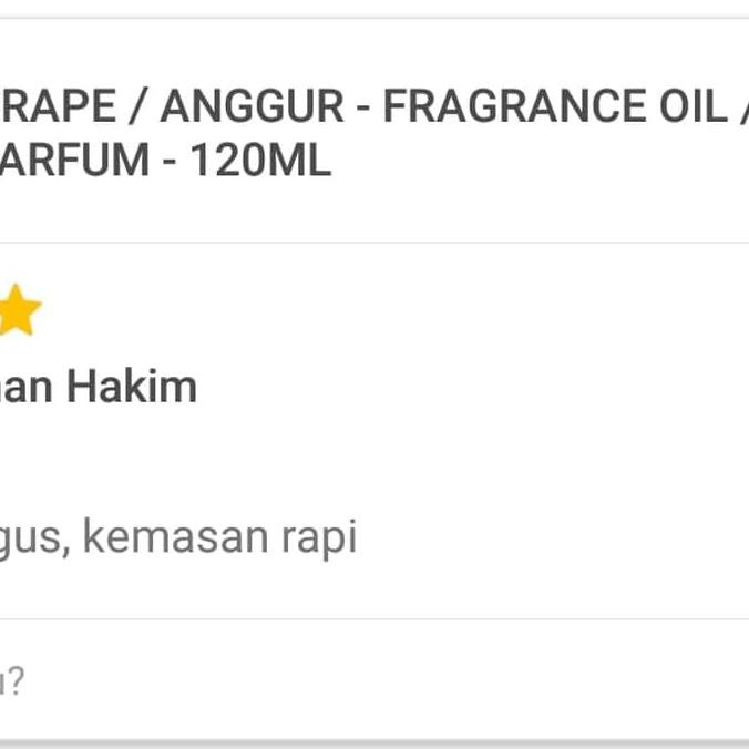 GRAPE / ANGGUR - FRAGRANCE OIL / BIBIT PARFUM - 120ML