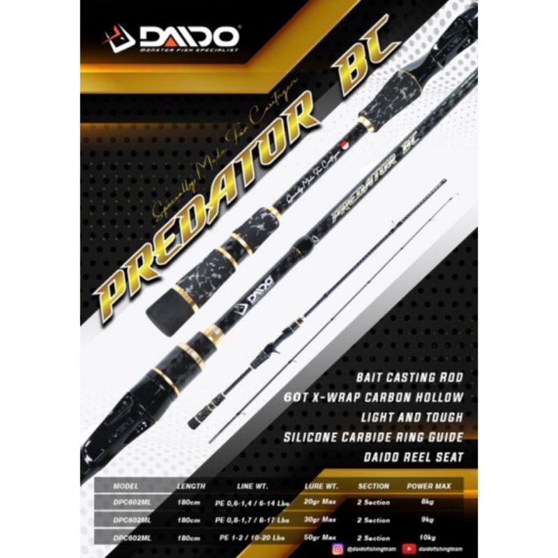 Nuw Joran Daido Predator Spining dan BC