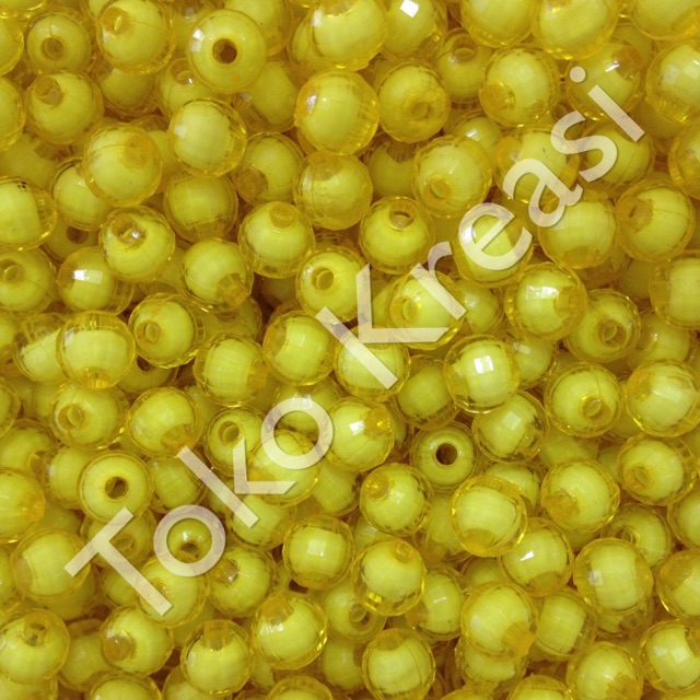 Mote / Manik lampion isi 8mm warna kuning