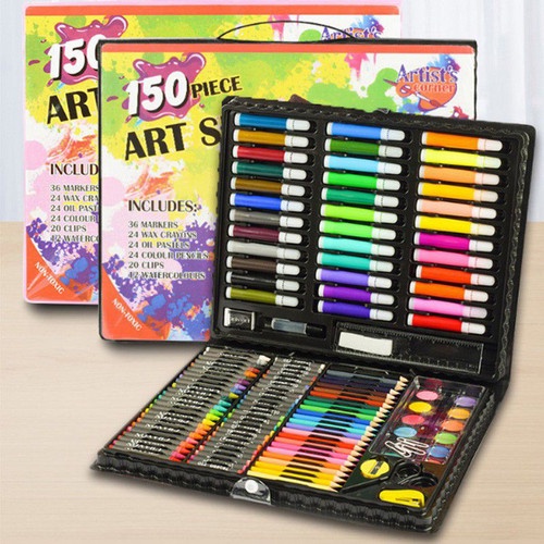 (VCM) Crayon Anak Pengasah  208pcs Set Alat Menggambar Melukis Anak-anak Crayon Cat Air Pensil / crayon 150pc