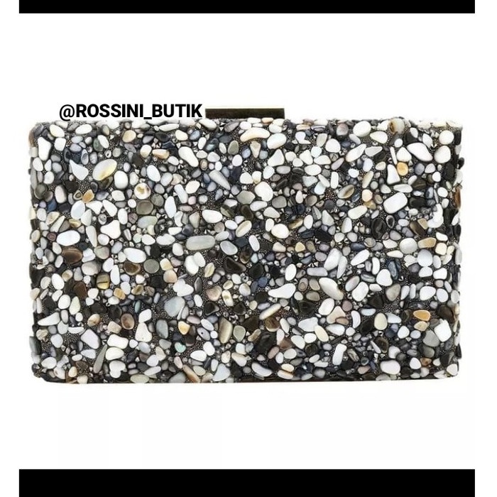 ROSSINI-Tas Pesta wanita/Clutch pesta/Tas pesta Batu permata - White