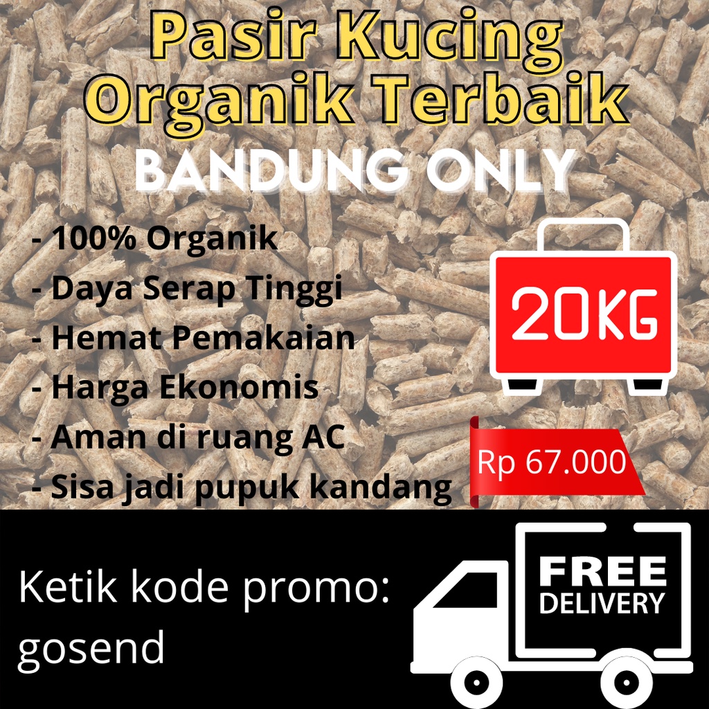 [KHUSUS BANDUNG] 20 kg Pasir Kucing Organik Terbaik Wood Pellet Murni