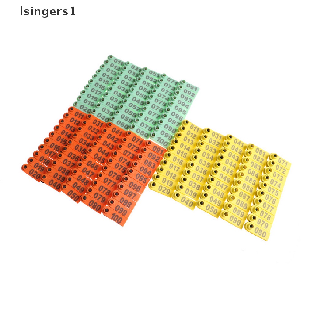 (lsingers1) 100pcs Tag Nomor Bahan Plastik Untuk Telinga Domba / Babi / Sapi