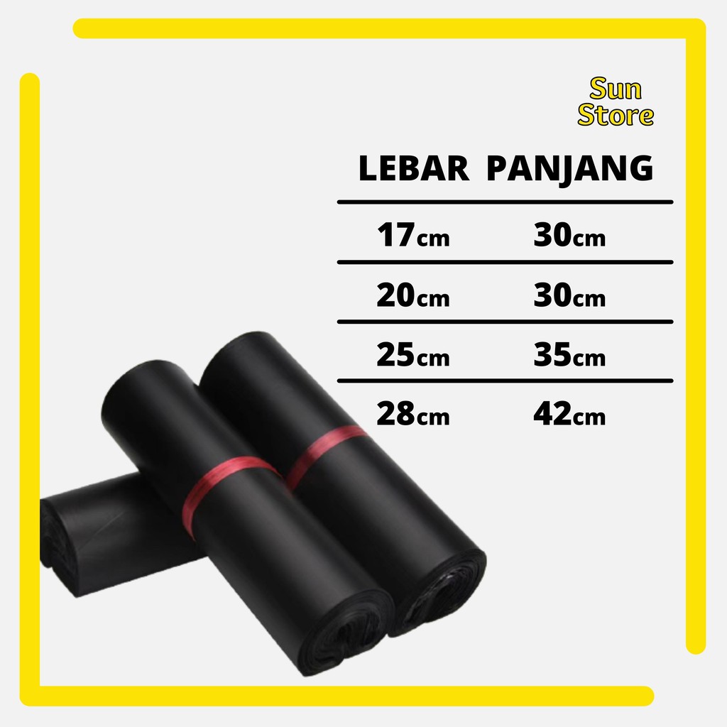 

TERMURAH Plastik Polymailer Hitam Dengan Perekat / Plastik Packing