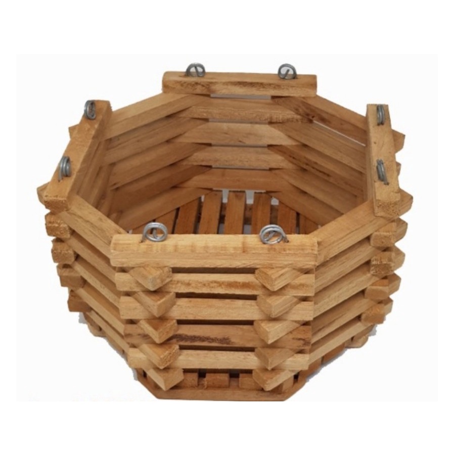 POT KAYU ANGGREK 12 INCH 30 CM pot gantung anggrek vanda tanaman hias - OCTAGONAL1 12''