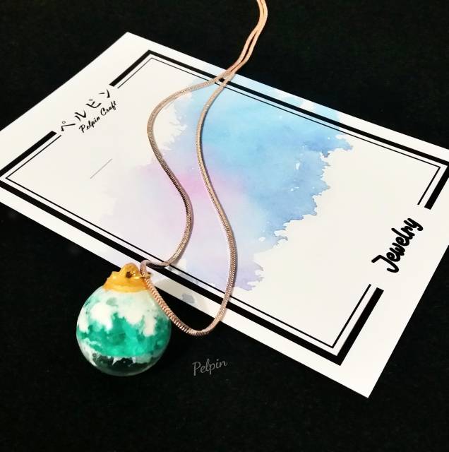 Kalung resin ocean sea marine epoxy stone high quality necklace