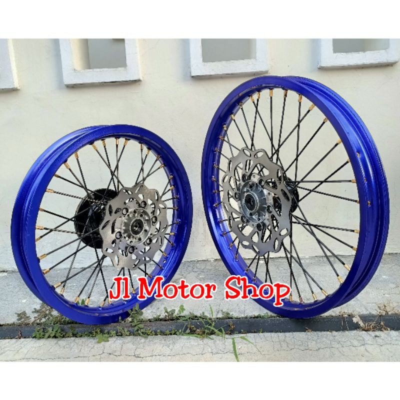 PAKETAN WheelSet VELG KLX CRF WR 16 19 18 21 Set - VELG TRAIL TROMOL JARI2 KLX150 CRF150 WR155 CRF150L RING 16 19 - 18 21 - 17 19 PLUS CAKRAM BERGARANSI