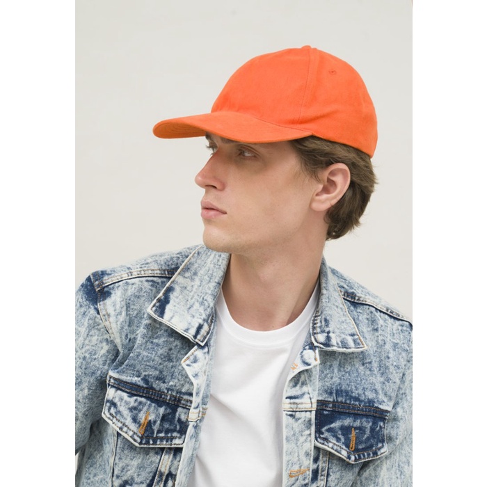 Topi Casual Polos Sport Besi Baseball Cap Tumblr Hat Oranye