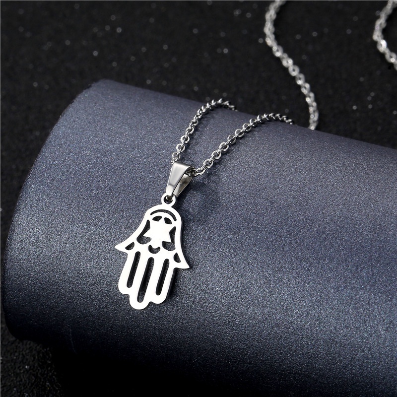 Amerika Selatan stainless steel geometris Amulet liontin sederhana titanium baja hollow Hamsa Palm k