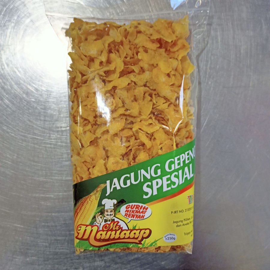 

Marning Jagung Gepeng Asin Original cap Mantap @250gr