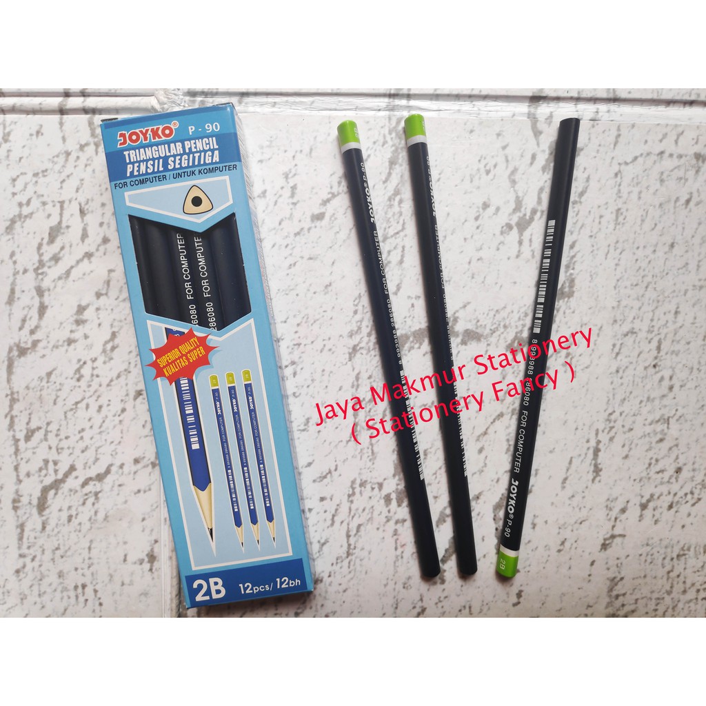 Pensil kayu segitiga 2B Joyko P-90 (1 lusin)