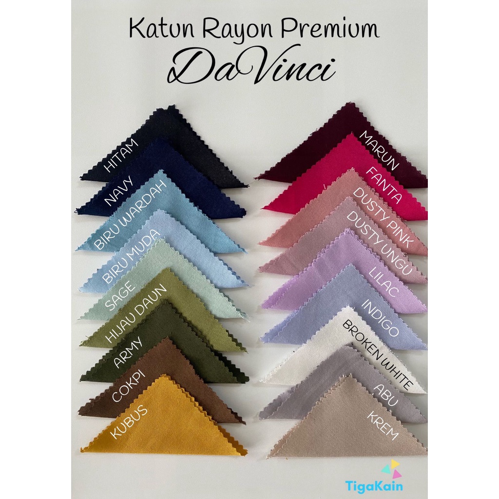 1 Meter Kain Katun Rayon Premium DaVinci Bahan Katun Rayon