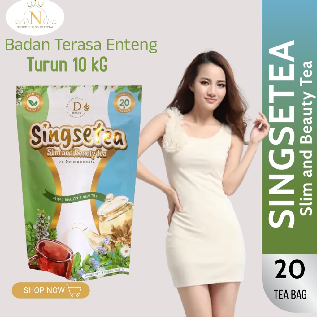Teh Diet Detox Pelangsing Penurun Berat Badan singsetea  Detoks Tea Diet Original Ampuh Herbal Dinke