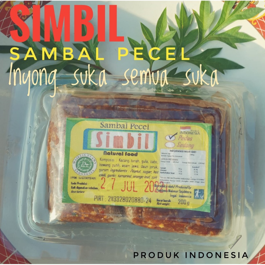 

SIMBIL" SAMBAL PECEL/BUMBU PECEL KHAS MADIUN 100% ALAMI OLEH OLEH KHAS TEGAL