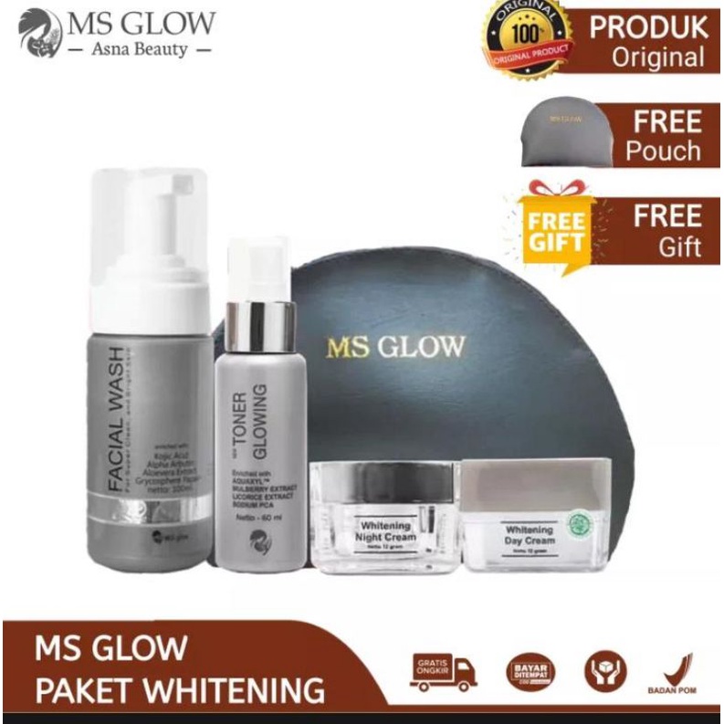 CODTERLARIS -MS Glow Paket Glowing Whitening Series - MS Glow 1 Paket Lengkap Ori Whitening