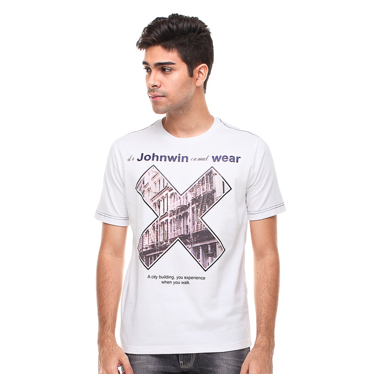 Johnwin - Kaos Casual - Kaos Putih - X - ATS.622.M123.32.C S/S