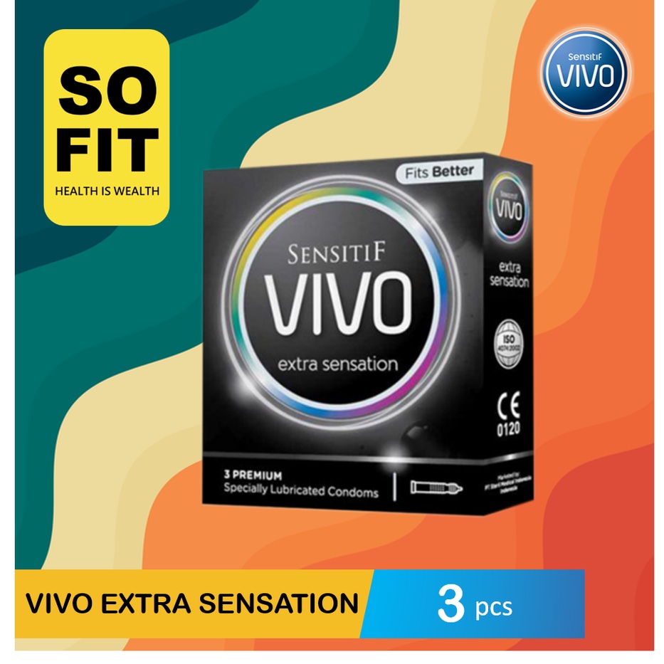 Kondom VIVO EXTRA SENSATION isi 3 Pcs / Alat Kontrasepsi