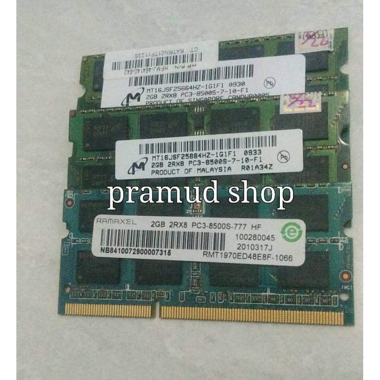 SODIMM 2GB PC3-8500S PC-8500 PC8500 DDR3-1066 MHZ RAM LAPTOP 2G SODIM PROMO
