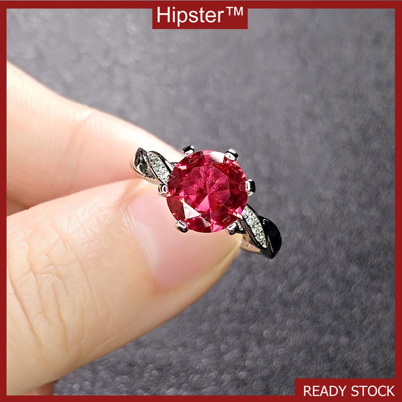 New Hot Sale Fashion Classic Inlaid Big Red Crystal Ring