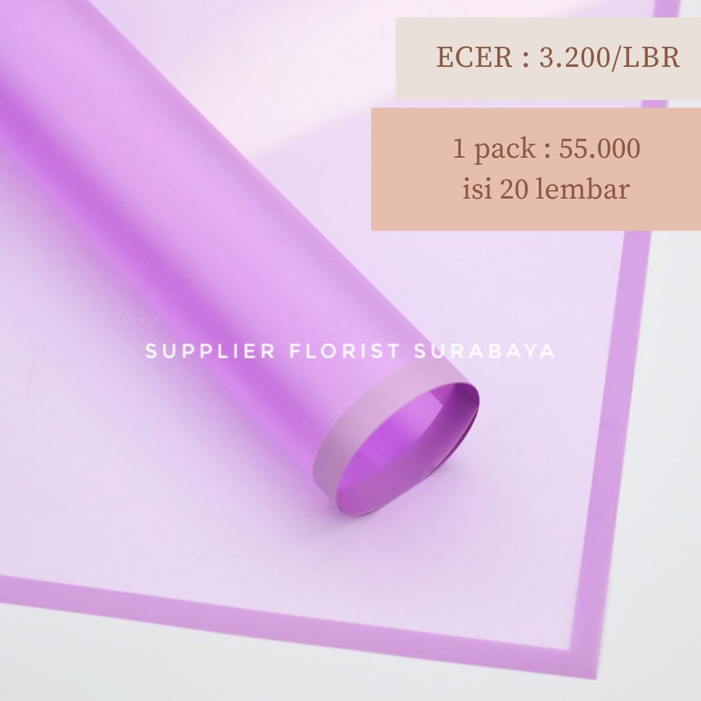 [1 PACK : 20 LEMBAR] TRAWANG FULL COLOR CELLOPHANE 58CM X 58CM KERTAS BUNGA WRAP BUNGA KOREA PAPER FRAME TRAWANG