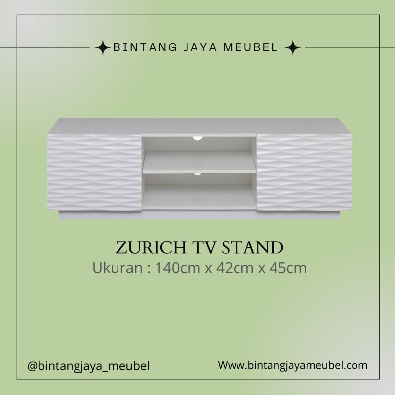 Meja TV Rak TV Minimalis Buffet Tv Serbaguna Full Putih Modern Bandung