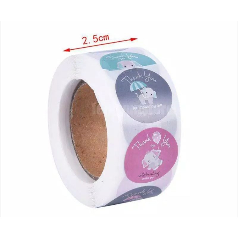 

B1 Sticker label toko kemasan murah design kekinian glossy elephant rain
