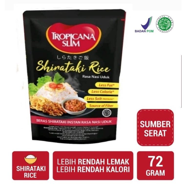Tropicana Slim Shirataki Rice Nasi Uduk / Mie goreng Noodle shirataki Murah Mie Diet