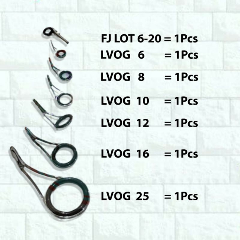 Ring set fuji LVOG isi 7pcs/Ring set fuji/cincin joran