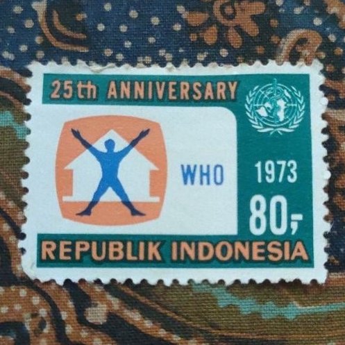 Perangko kuno  Indonesia 25 th anniversary WHO 1973