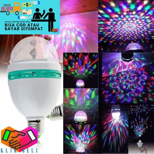 Lampu Disco LED Hias Disko Rotating Light RGB Berputar Party Light Full Colour 3 Watt