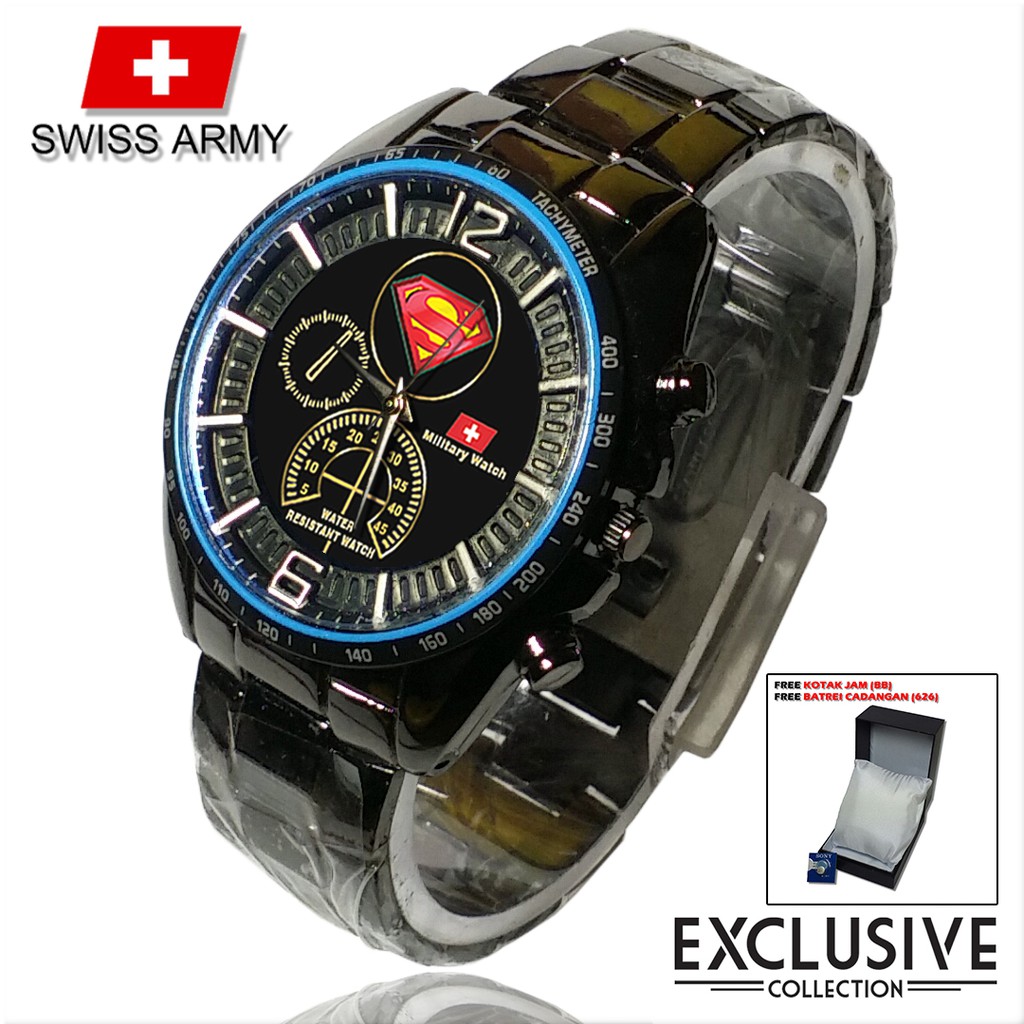 (Istimewa Bossque) Jam SUPERMAN NEW Rantai Sport