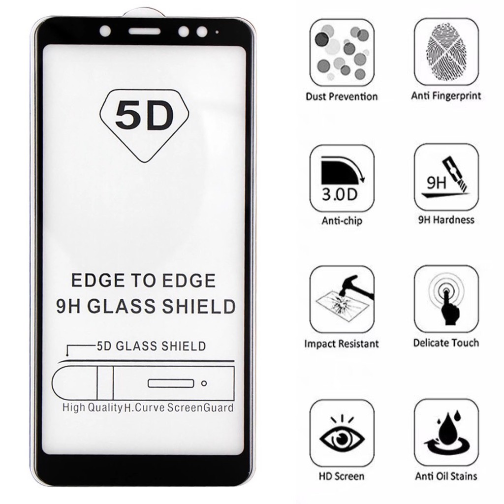 Tempered Glass 5D Oppo (Seri 1) Screen Protector Oppo Full Cover Temperedglass Oppo