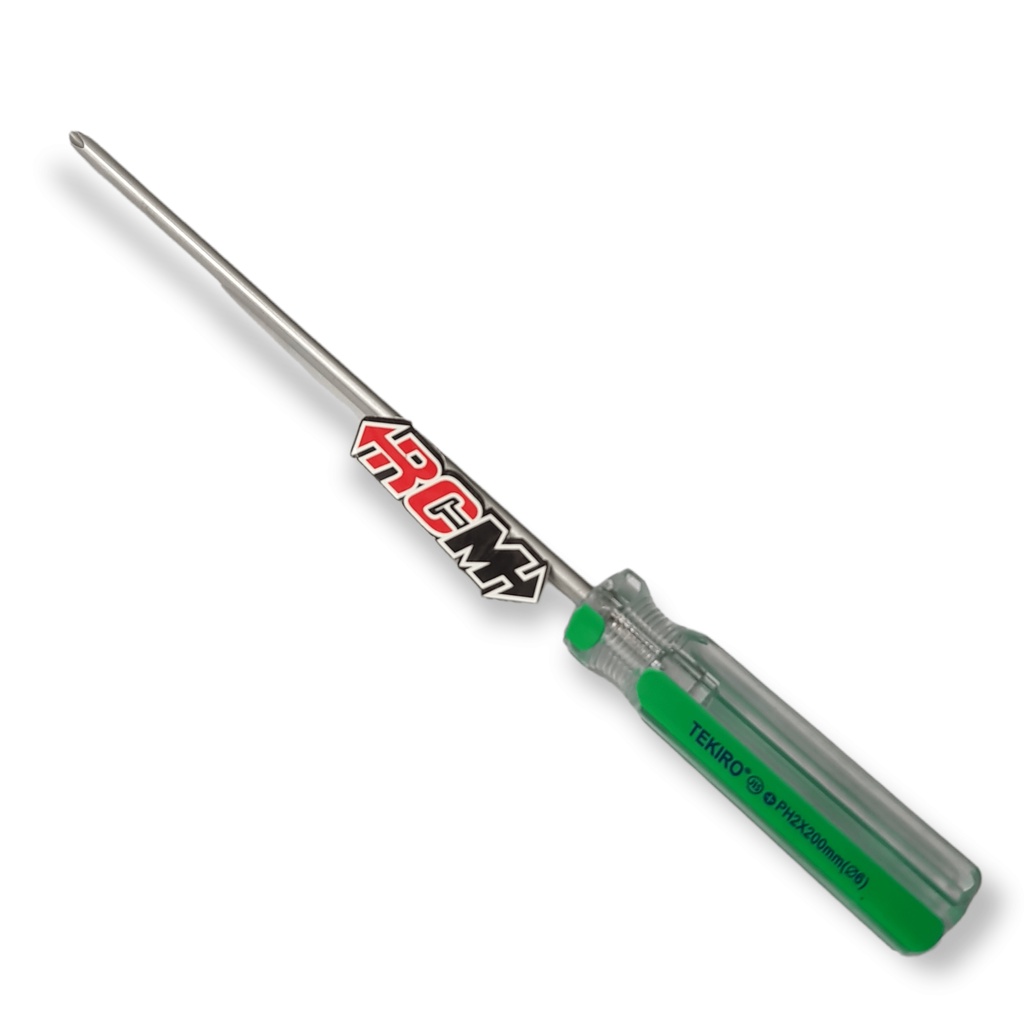 SCREWDRIVER SCREW DRIVER IN LINE GARIS COLOR GREEN HIJAU DREI OBENG GAGANG KRISTAL CRISTAL CRYSTAL PLUS KEMBANG ( + ) PH2 X 100 125 150 200 (6) ORI ORIGINAL TEKIRO ASLI