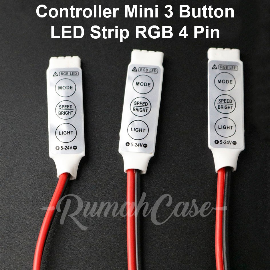 Controller Mini LED Strip RGB 5v-12v-24v warna 3528 5050 driver modul dimmer kabel buntung control