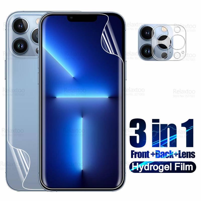 3To1 Back Front Hydrogel Film For iPhone 11 12 13 Pro Max Mini iPhone13 iPhone13Pro iPhone13ProMax Screen Protector Camera Protective Glass