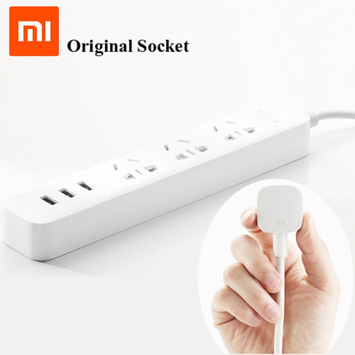 Stop Kontak / colokan Xiaomi Mi Smart Power Strip Plug Adapter With 3 USB Port 2