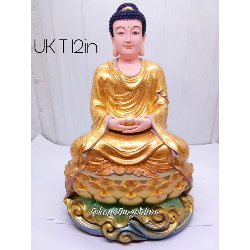 Patung Buddha EMas Fiber 12in 21A